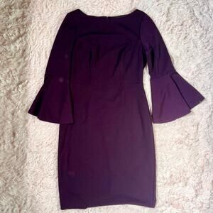 Vince Camuto Sheath Retro 70s Hippie Office Academia Old Money Bell Sleeve Dress